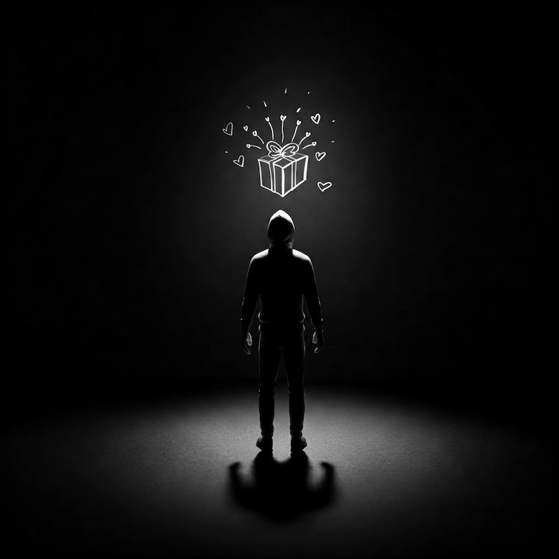 Illustration representing the inspiration and birth of the idea for My Perfect Gift.